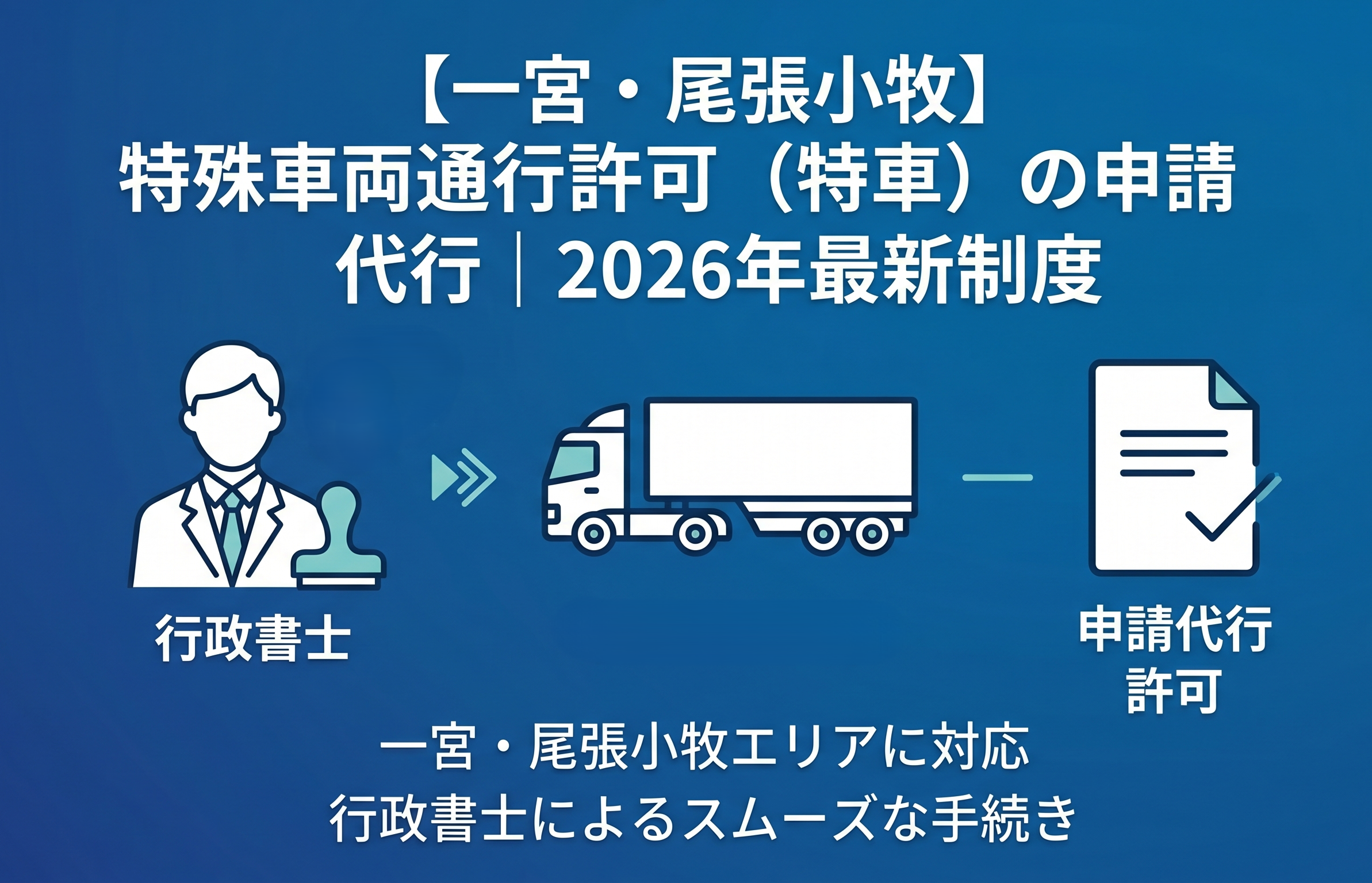 【一宮・尾張小牧】特殊車両通行許可（特車）の申請代行｜2026年最新制度｜安備行政書士事務所・愛知県一宮市