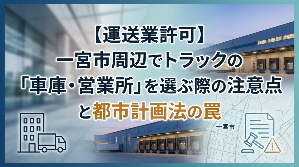 【運送業許可】一宮市周辺でトラックの「車庫・営業所」を選ぶ際の注意点と都市計画法の罠