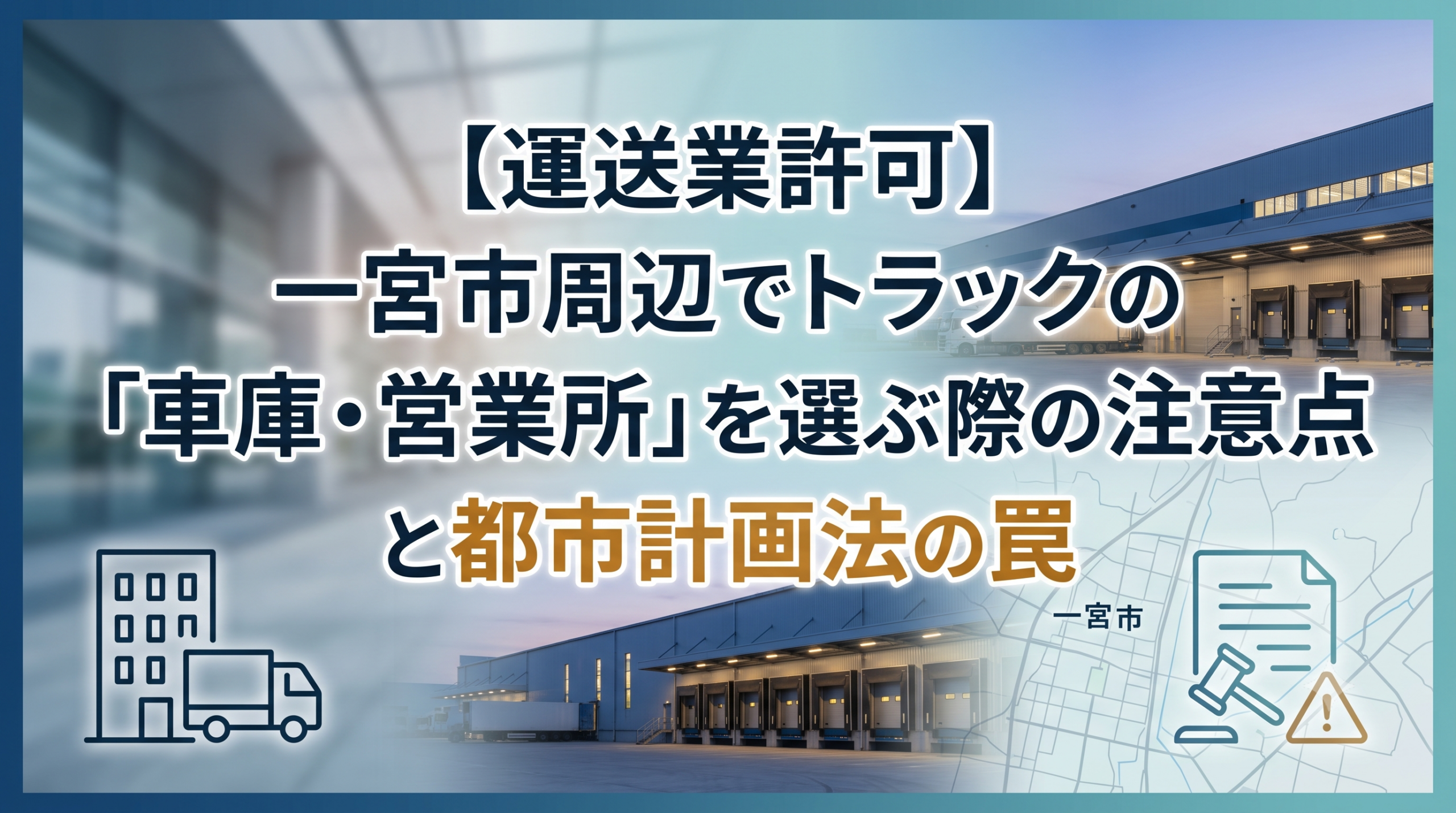 【運送業許可】一宮市周辺でトラックの「車庫・営業所」を選ぶ際の注意点と都市計画法の罠