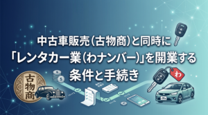 中古車販売（古物商）と同時に「レンタカー業（わナンバー）」を開業する条件と手続き